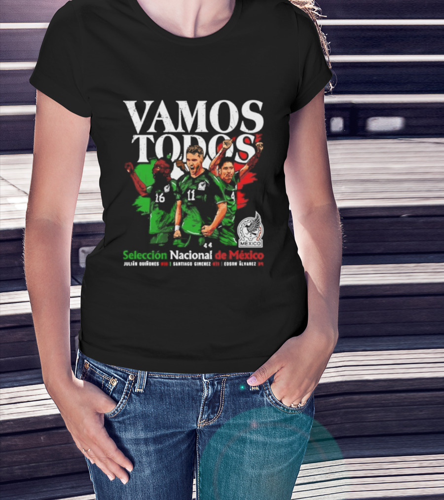 Vamos Todos Selección Nacional De México Julián Quiñones Santiago Gimenez Edson Álvarez Soccer Spirit T-Shirt