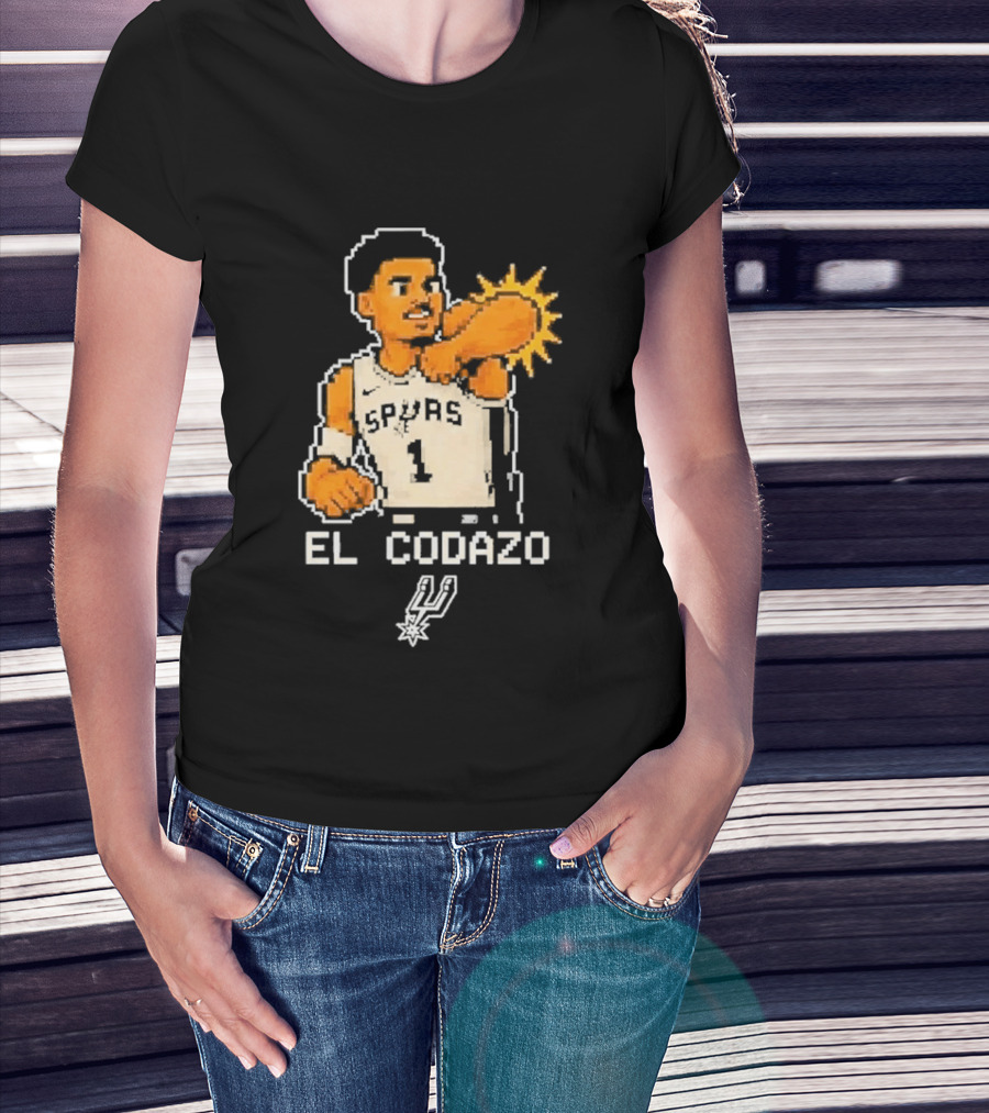 Victor Wembanyama Spurs El Codazo Pixel T-Shirt