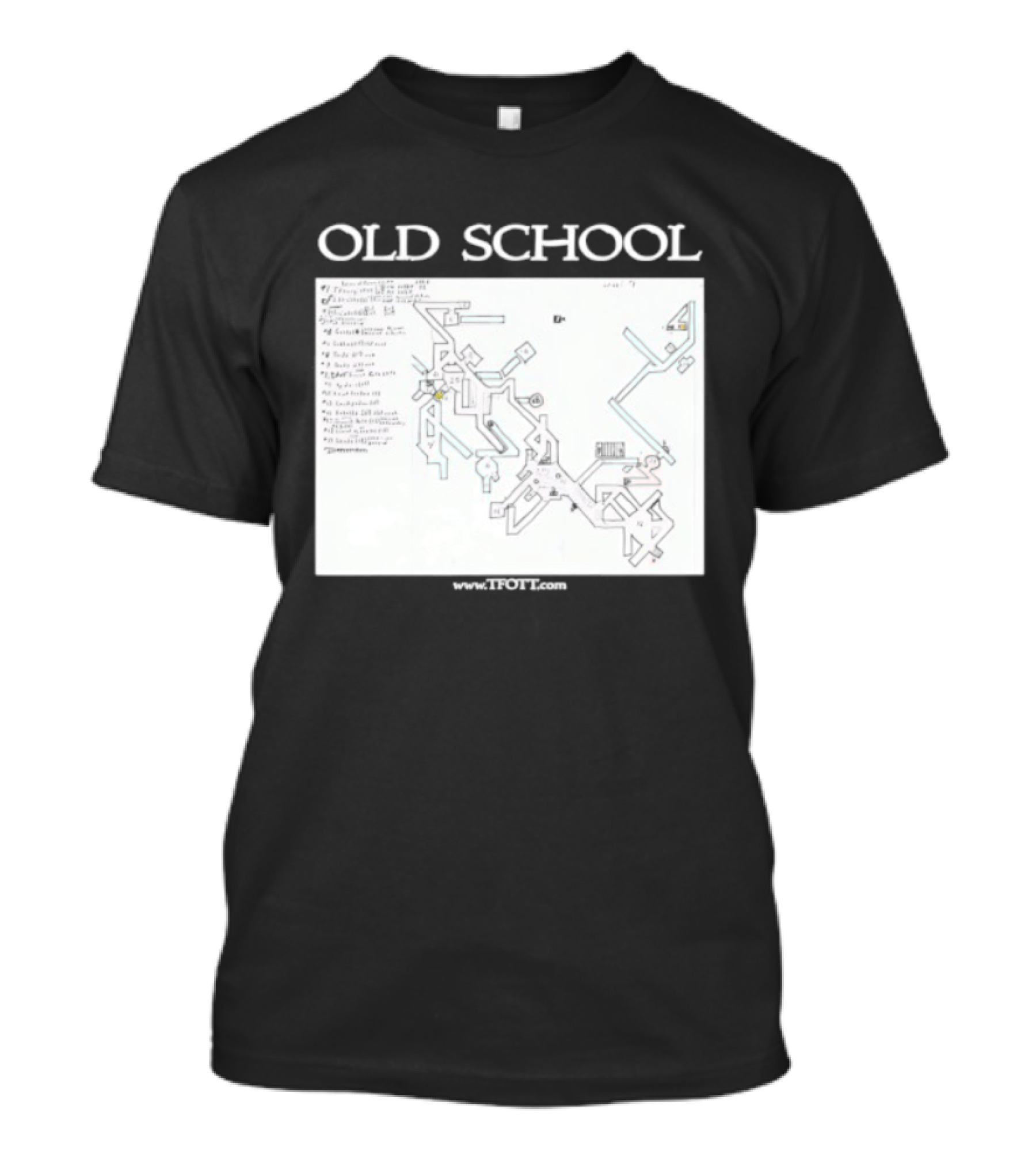 Old School Tonisborg Dungeon Map 1971 Dungeons And Dragons Retro Adventure T-Shirt