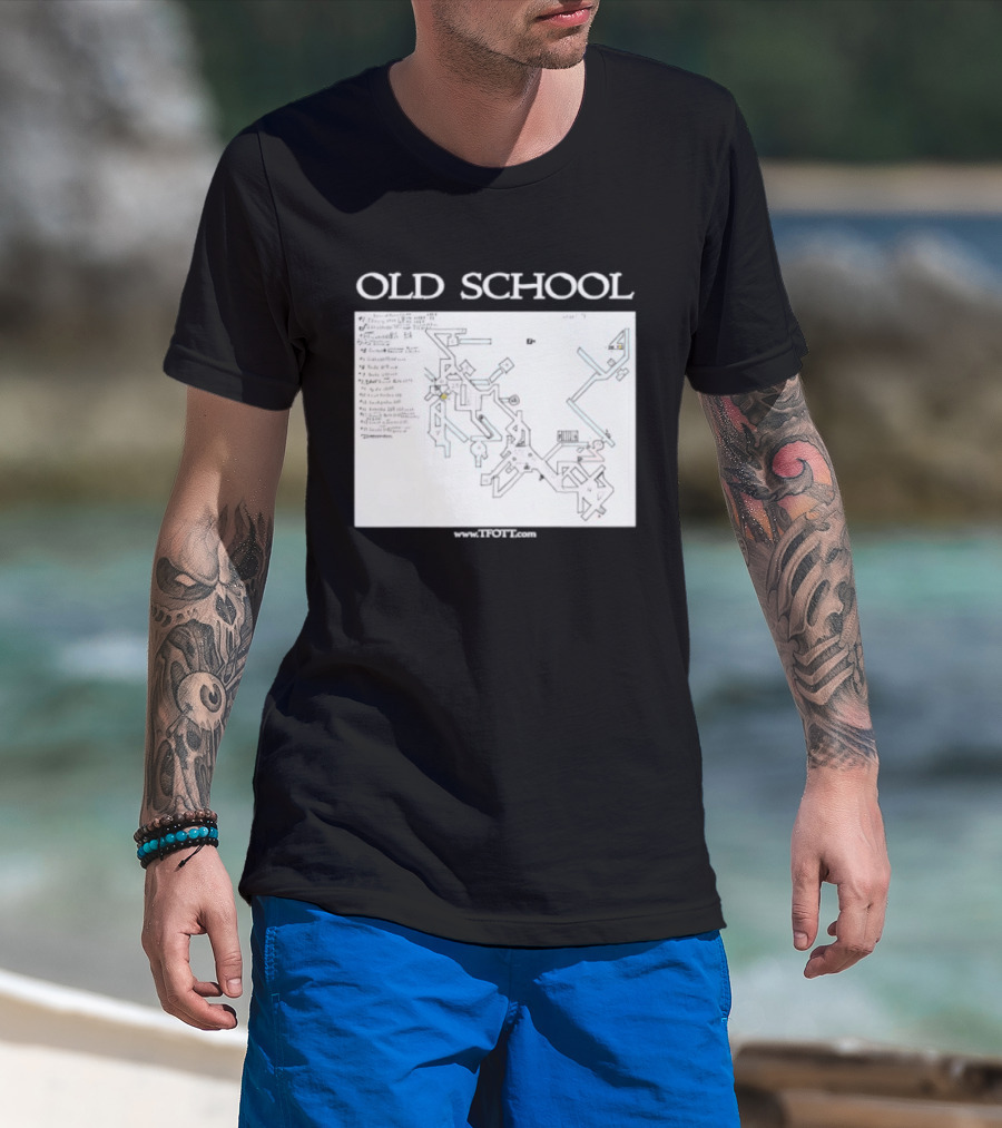 Old School Tonisborg Dungeon Map 1971 Dungeons And Dragons Retro Adventure T-Shirt