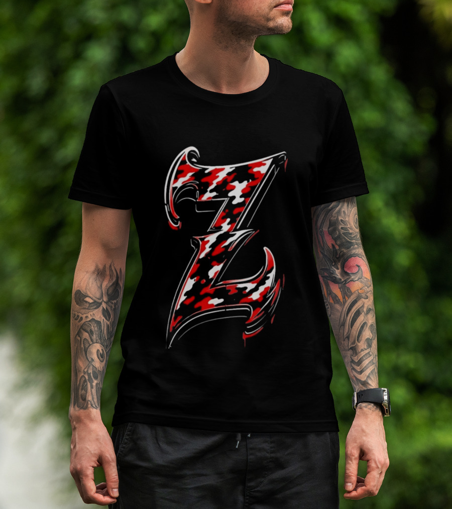 Zilla Fatu Z Letter Red Camouflage T-Shirt