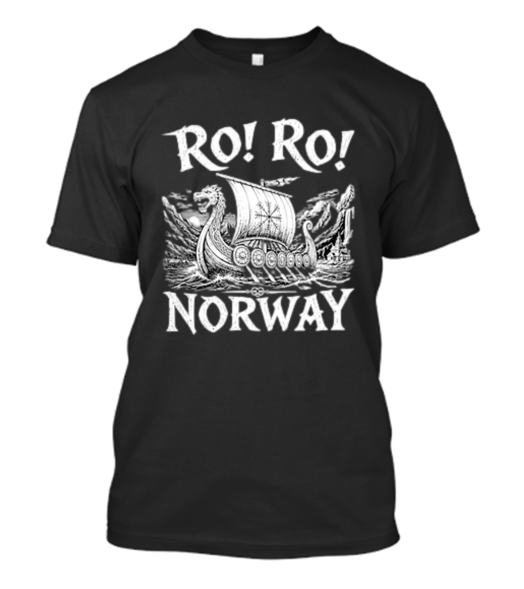Ro Ro Norway Viking Longship Illustration Nordic Adventure T-Shirt