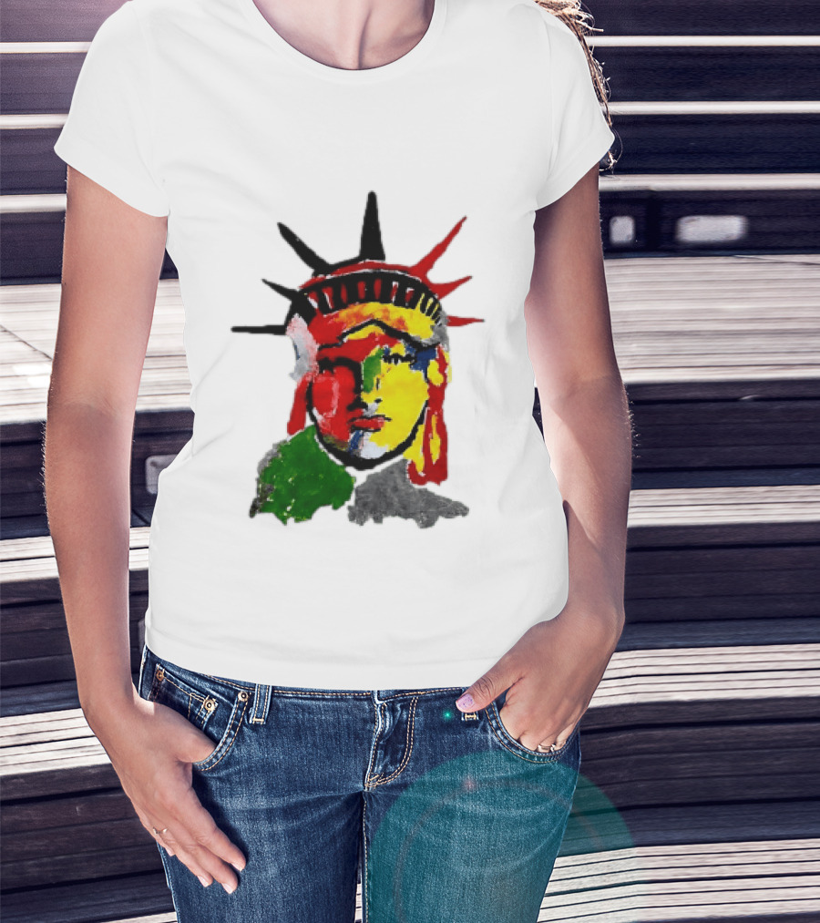 Liberty Pop Statue Of Liberty Paint Splatter T-Shirt