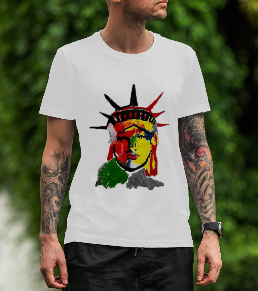 Liberty Pop Statue Of Liberty Paint Splatter T-Shirt