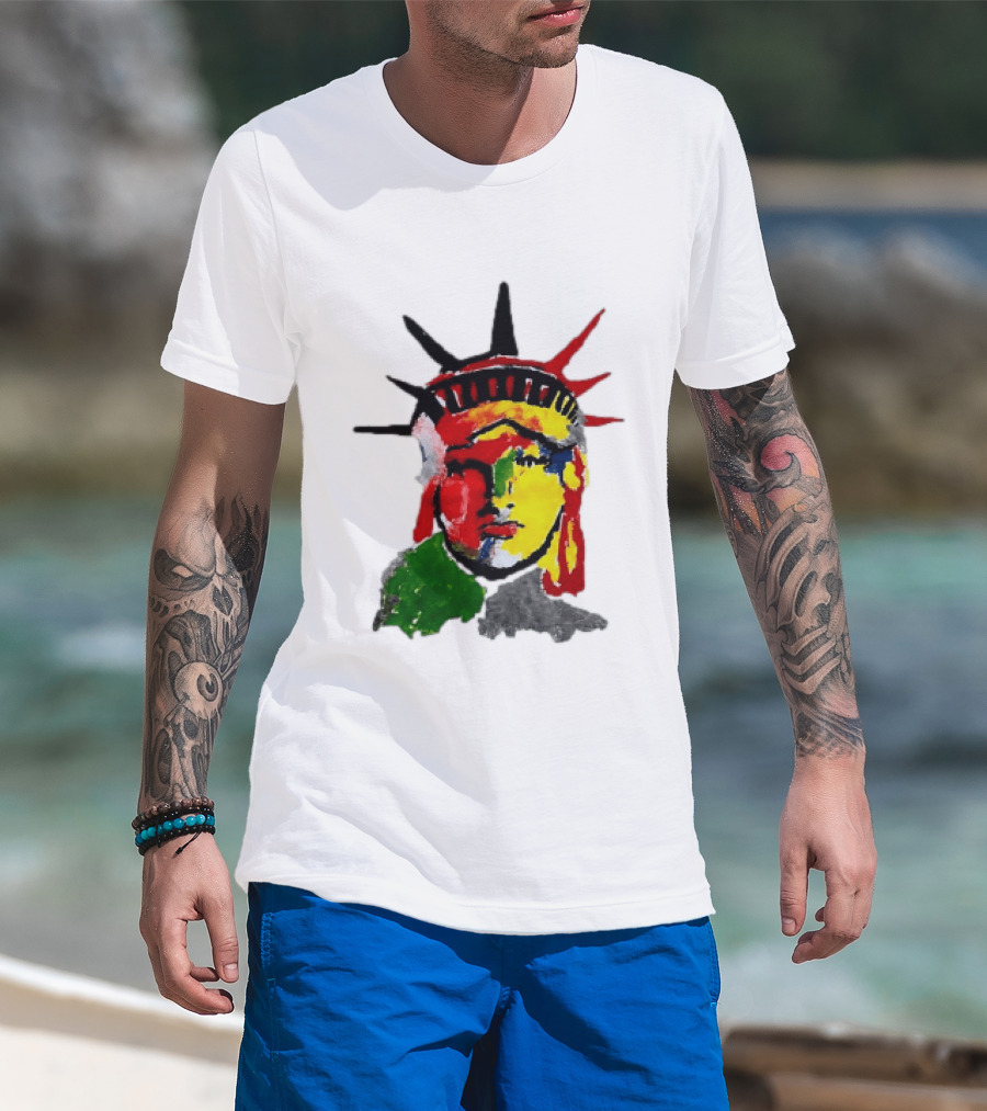 Liberty Pop Statue Of Liberty Paint Splatter T-Shirt