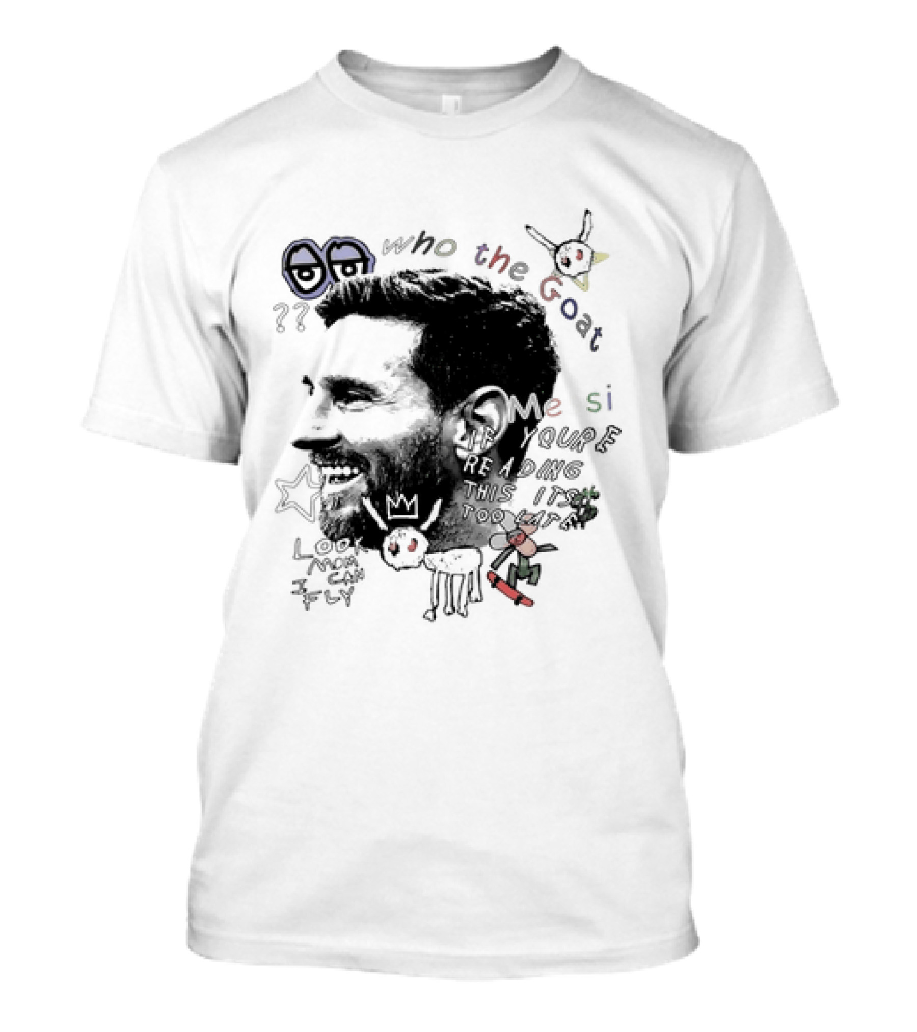 Who The Goat Lionel Messi Inter Miami Look Mom I Can Fly T-Shirt