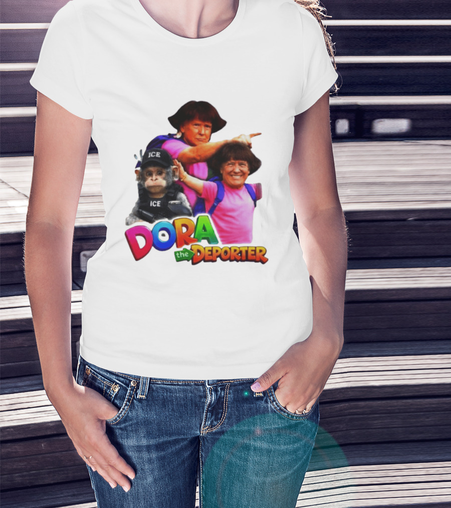 Dora The Deporter ICE Parody Cartoon T-Shirt