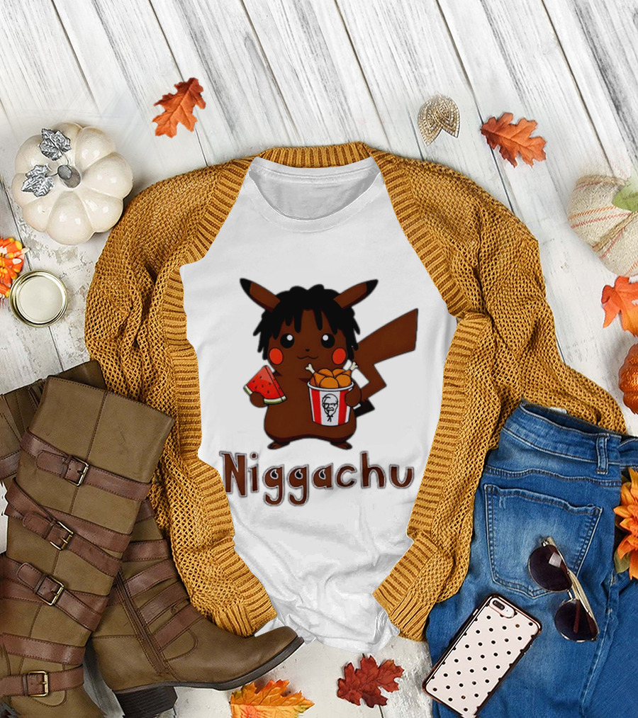 Niggachu Pikachu with Fried Chicken and Watermelon T-Shirt