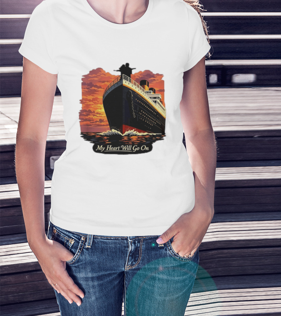 Titanic Sunset Scene My Heart Will Go On Jack And Rose T-Shirt