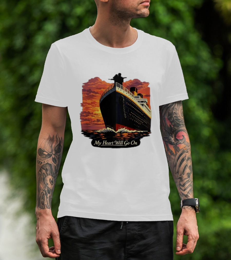 Titanic Sunset Scene My Heart Will Go On Jack And Rose T-Shirt