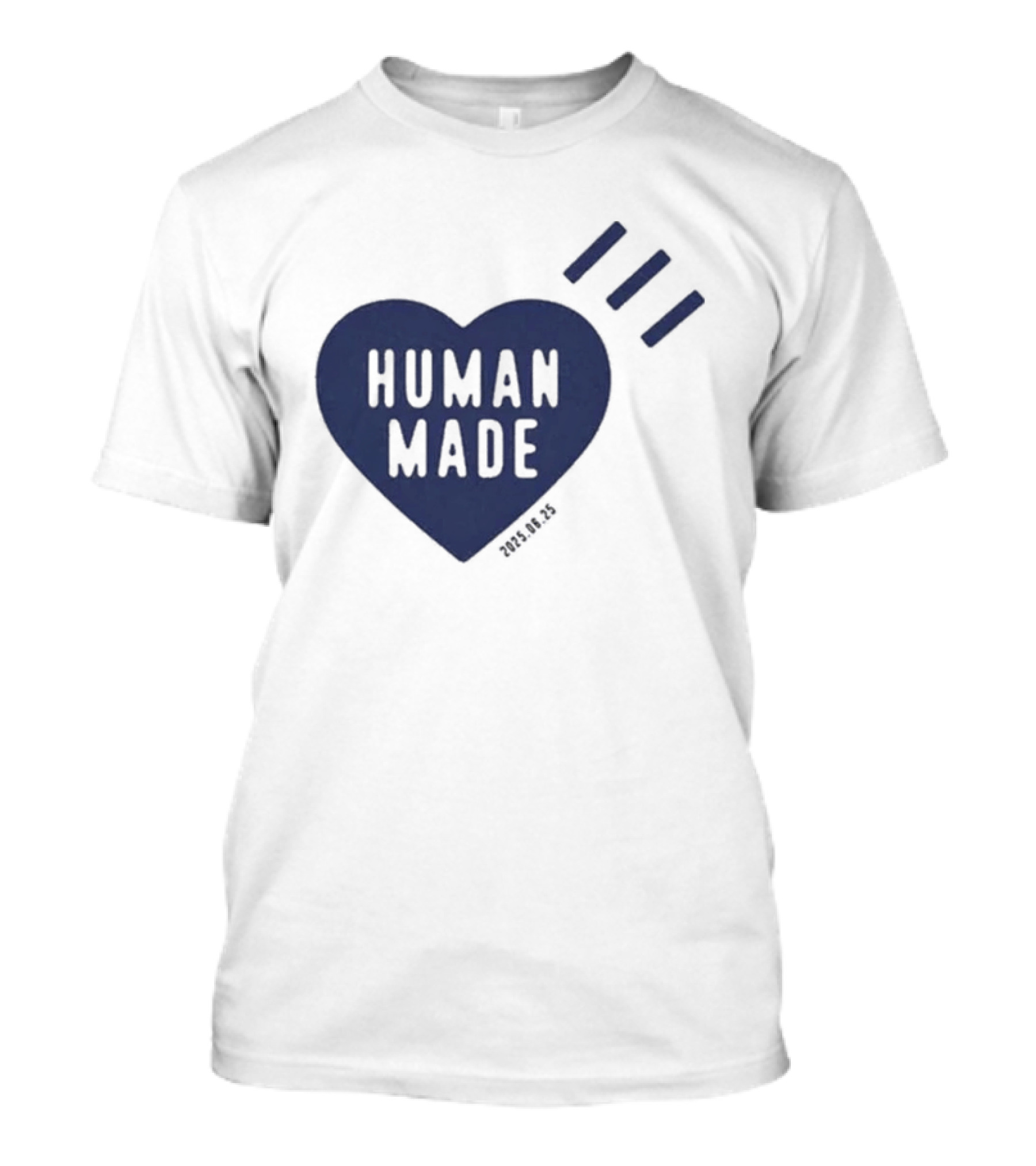 Daily Human Made Heart Motif With Three Stripes And Dry Alls T-Shirt