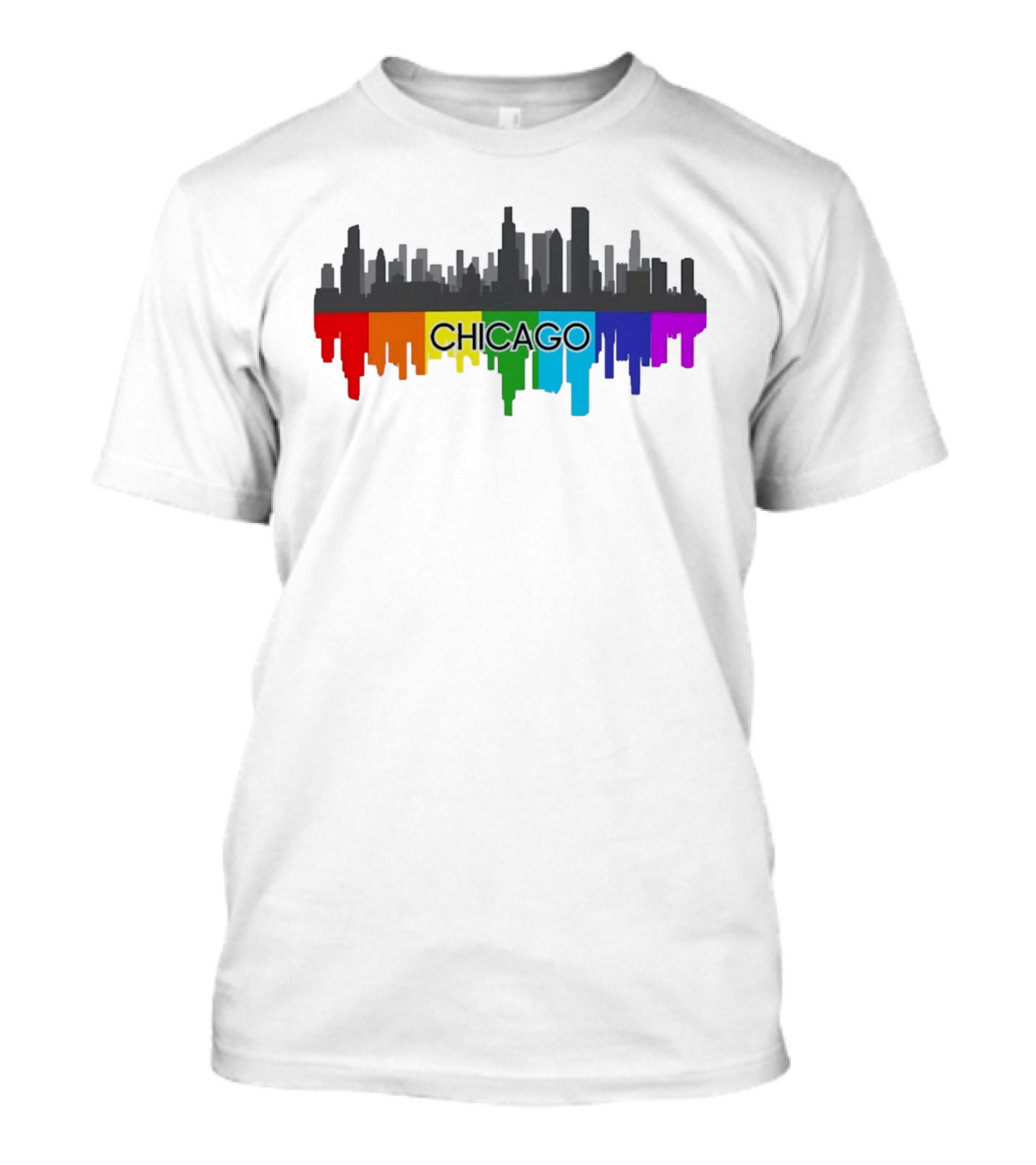 Chicago Skyline Rainbow Pride City T-Shirt