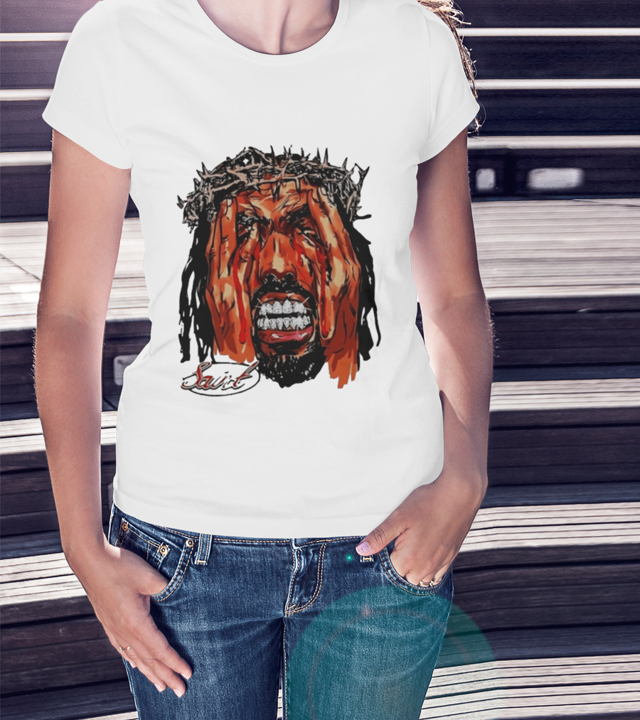 Saint Jesus Crown Of Thorns Diamond Grillz T-Shirt