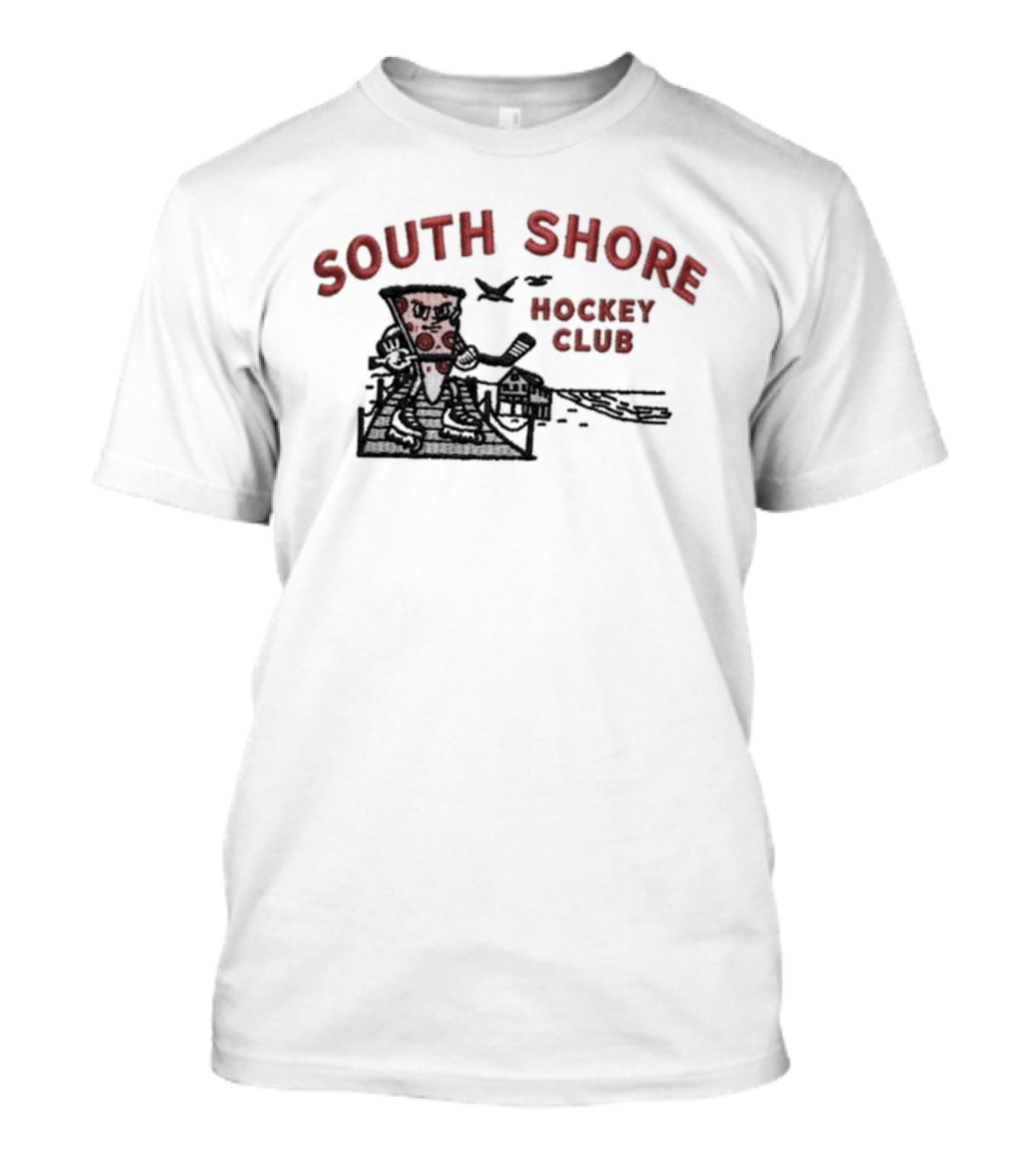 South Shore Hockey Club Pizza Themed Hockey Player T-Shirt