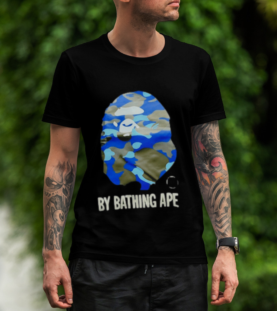By Bathing APE Camouflage Blue Green T-Shirt