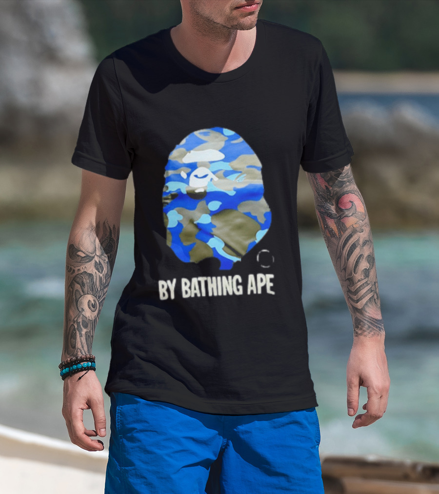 By Bathing APE Camouflage Blue Green T-Shirt