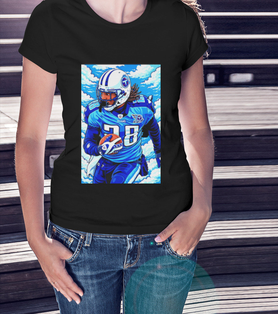 Chris Johnson 28 Tennessee Titans Running Back Football T-Shirt