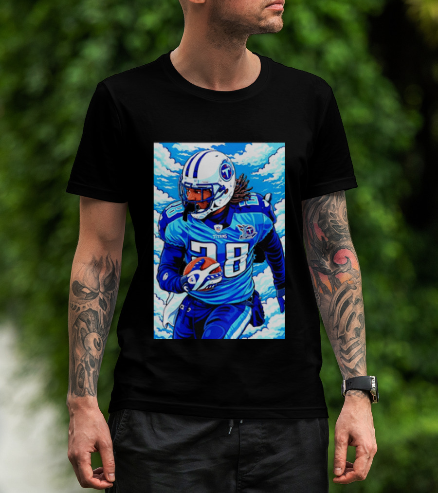 Chris Johnson 28 Tennessee Titans Running Back Football T-Shirt