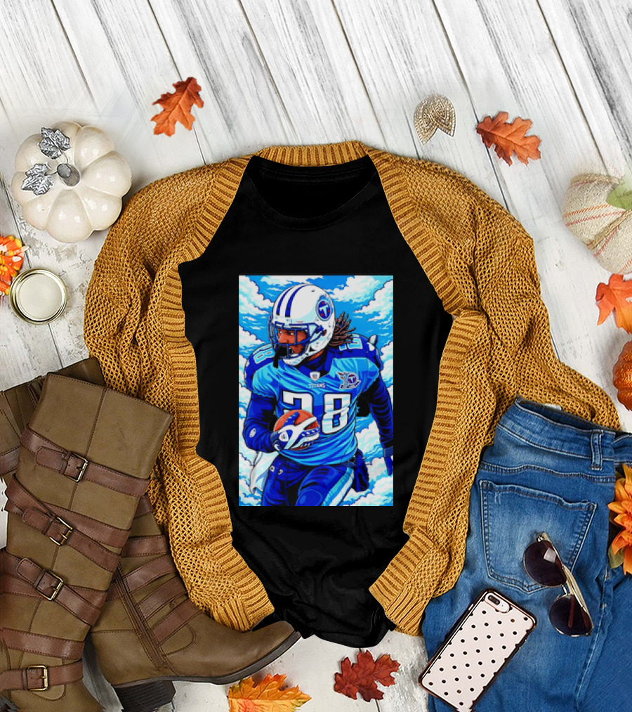 Chris Johnson 28 Tennessee Titans Running Back Football T-Shirt