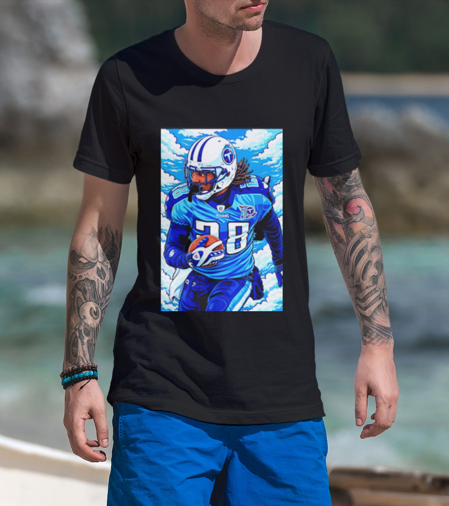 Chris Johnson 28 Tennessee Titans Running Back Football T-Shirt