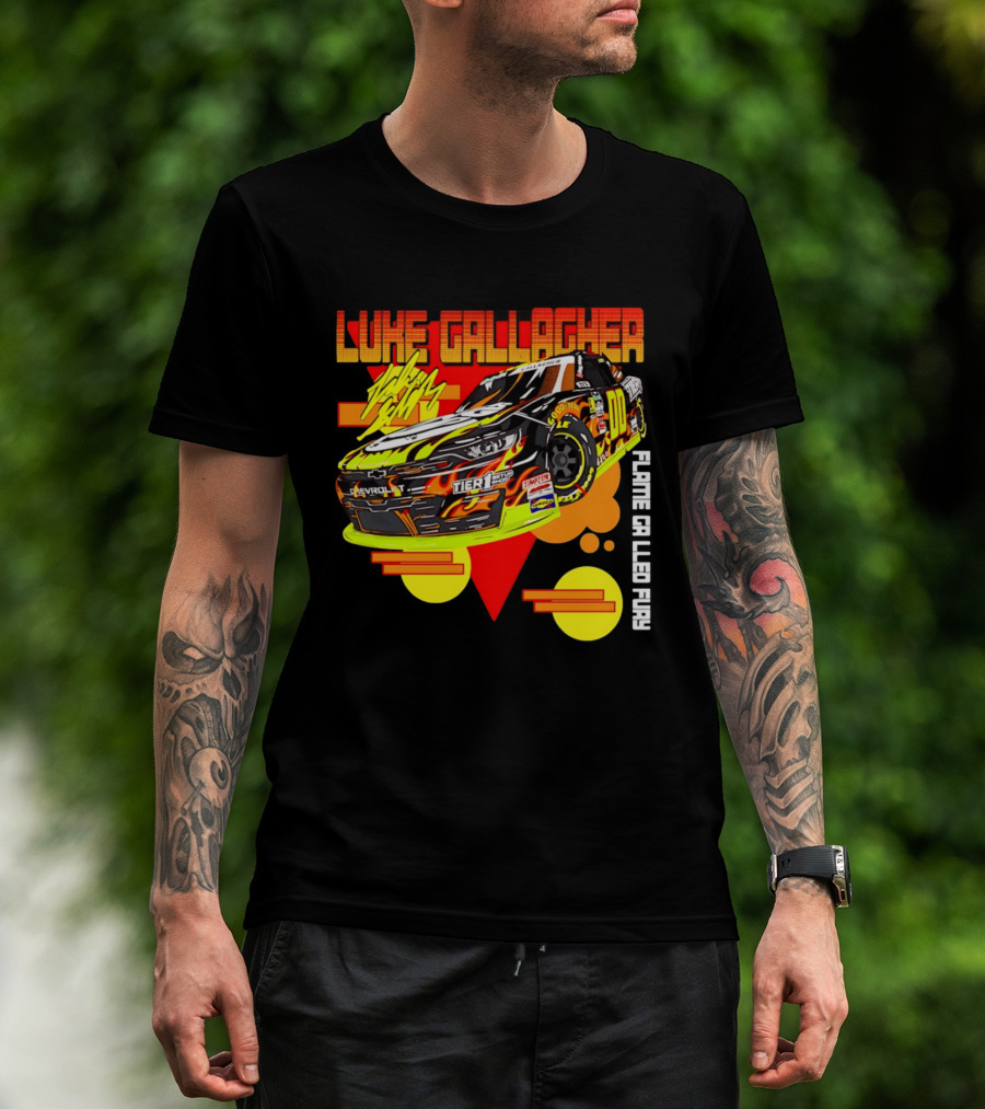 Luke Gallagher Flame Grilled Fury Tier 1 Racing 00 Car T-Shirt