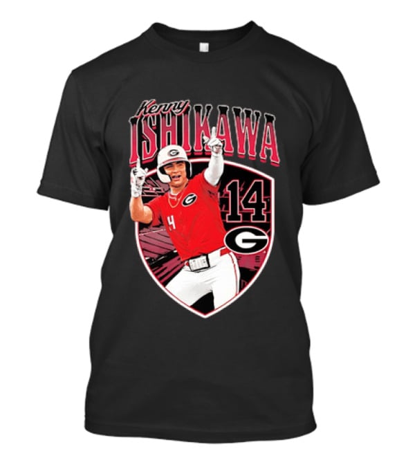 Kenny Ishikawa Georgia Bulldogs 14 Action Pose T-Shirt