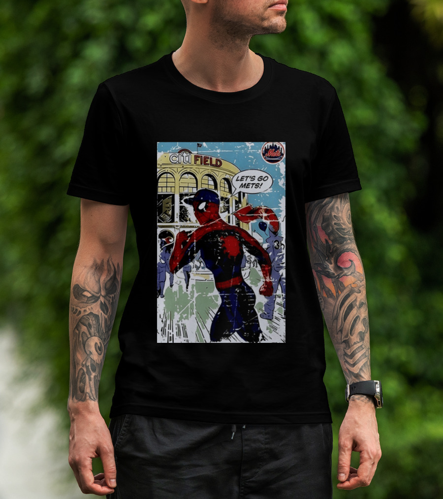 Citi Field New York Mets Spider Man Let's Go Mets 2026 T-Shirt