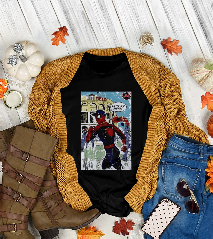 Citi Field New York Mets Spider Man Let's Go Mets 2026 T-Shirt