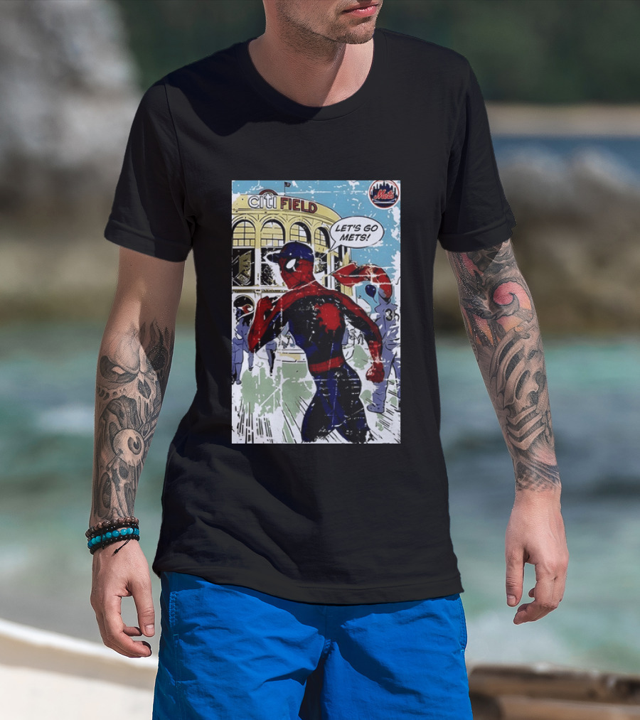 Citi Field New York Mets Spider Man Let's Go Mets 2026 T-Shirt