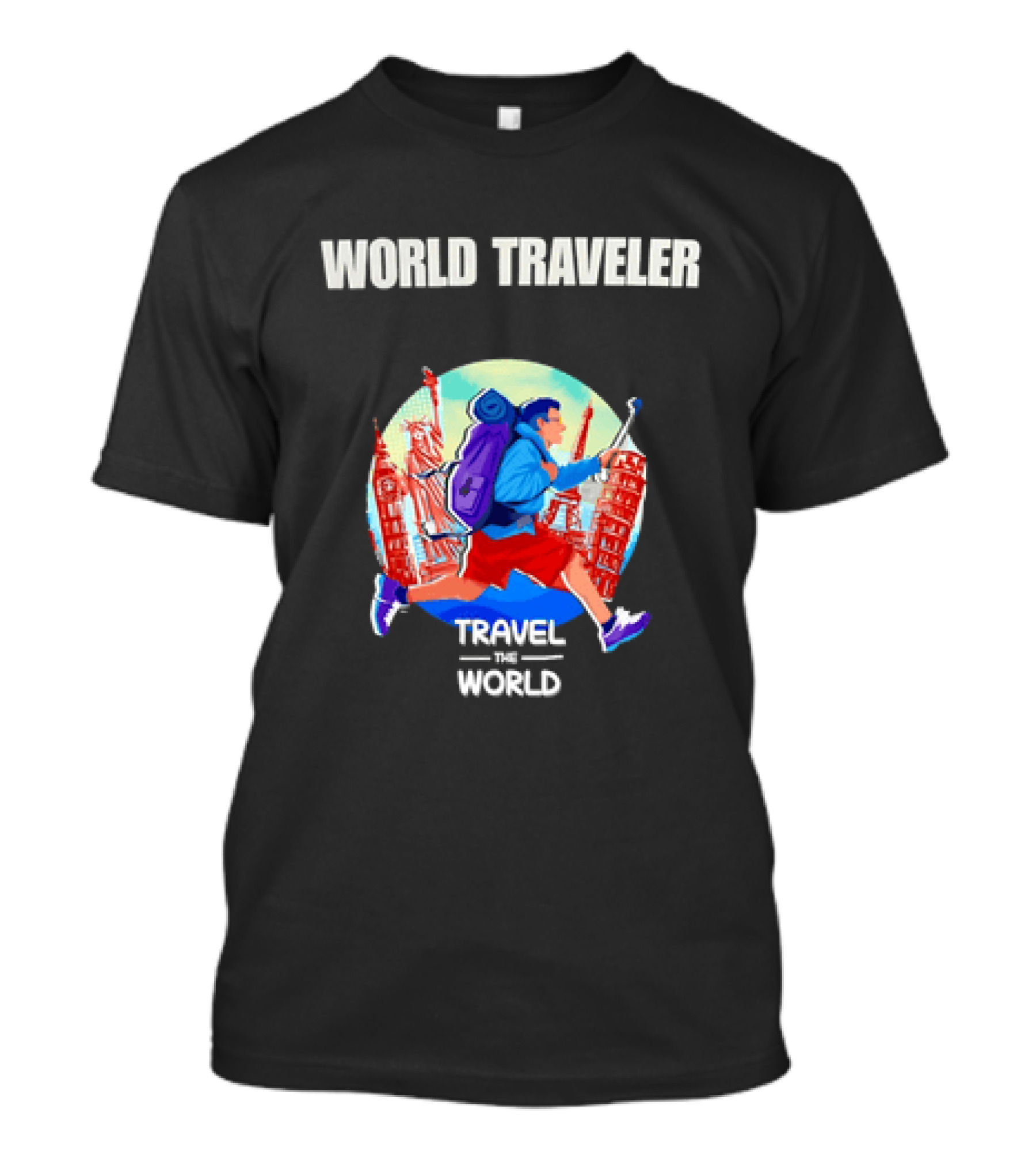 World Traveler Backpacking Adventure Travel The World Vacation T-Shirt