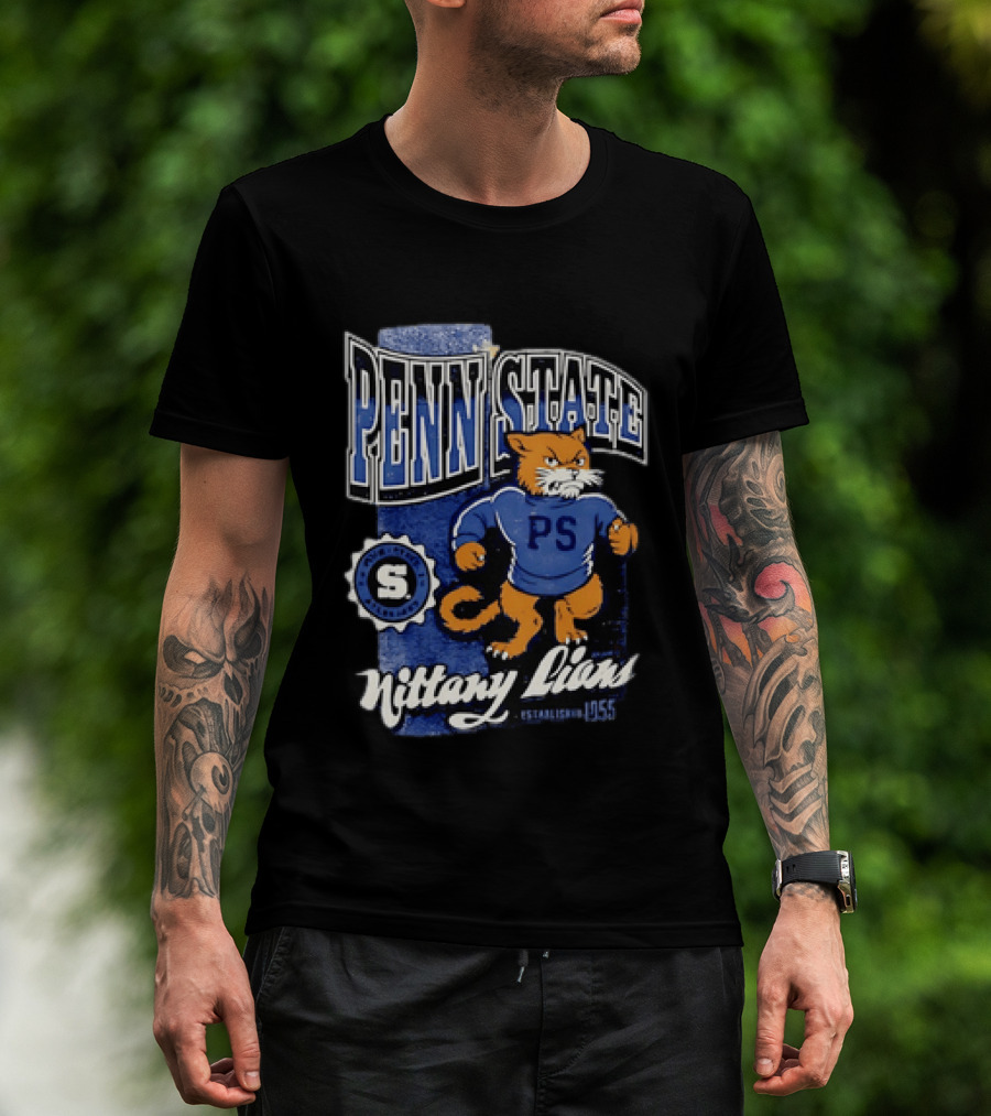 Penn State Nittany Lions PS Mascot Retro 1955 Established T-Shirt