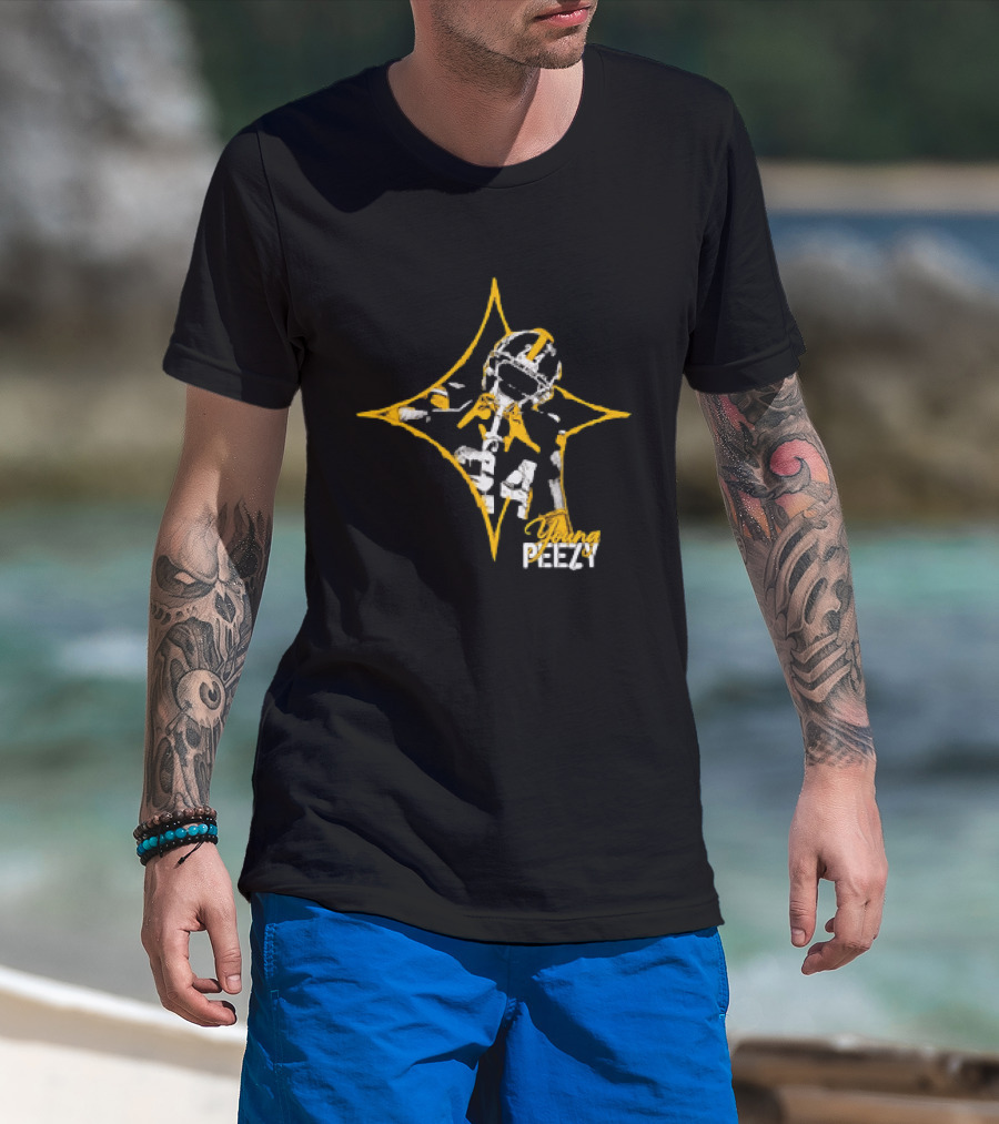 Joey Porter Jr Young Peezy Pittsburgh Steelers Distressed Starburst T-Shirt