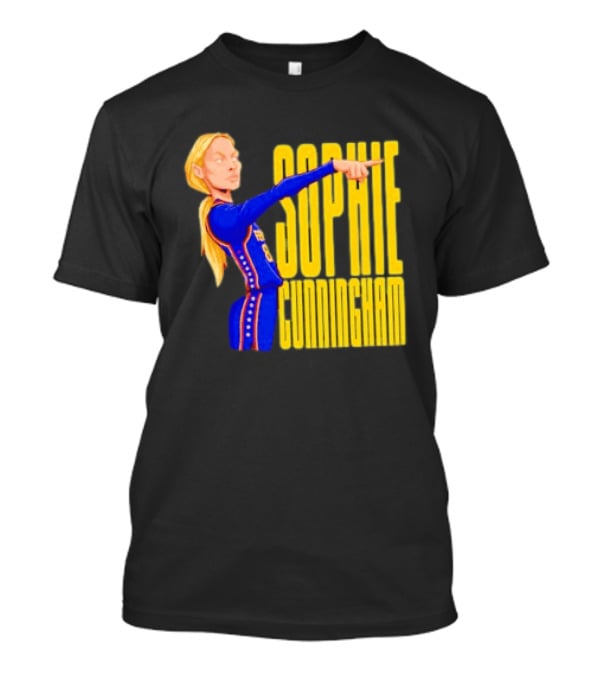 Sophie Cunningham Cartoon Indiana Fever Pointing T-Shirt
