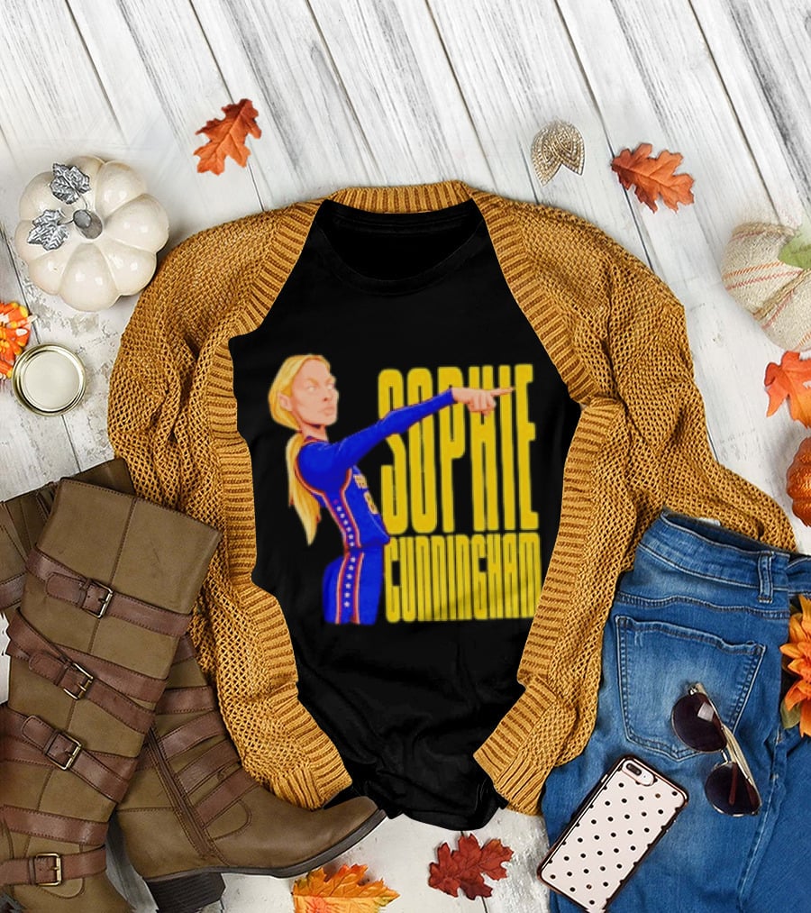 Sophie Cunningham Cartoon Indiana Fever Pointing T-Shirt