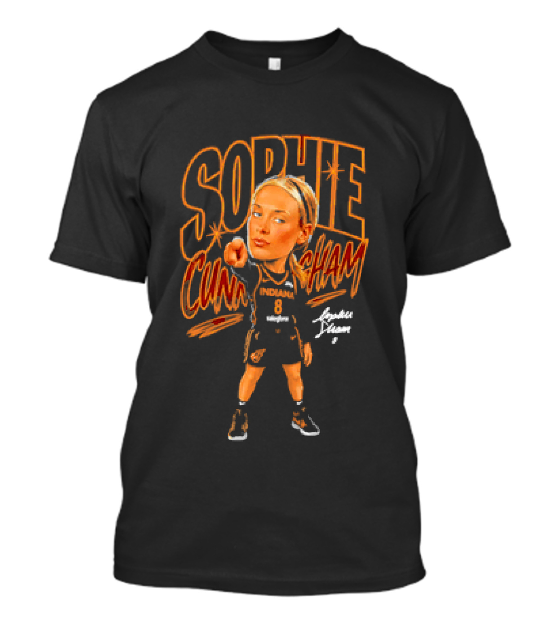 Sophie Cunningham Indiana Fever Point 90s Caricature Basketball Player T-Shirt