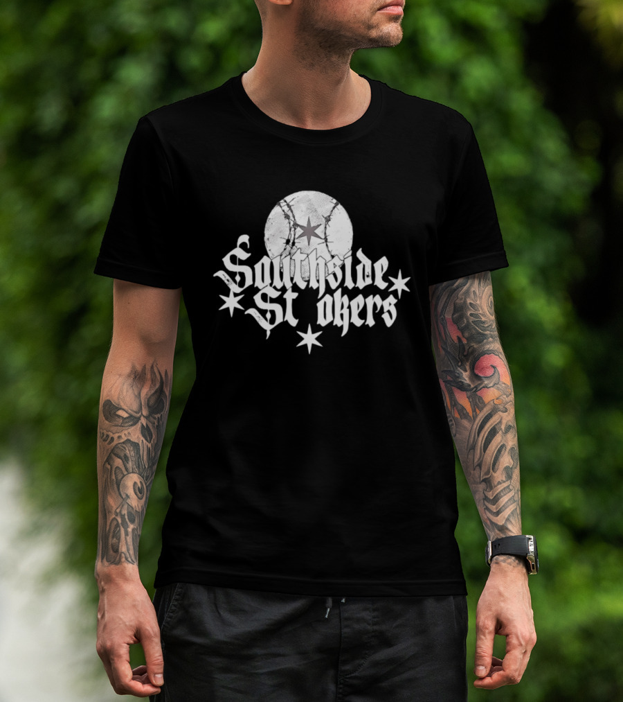 Southside Strokers Chicago Baseball Barbed Wire Star T-Shirt