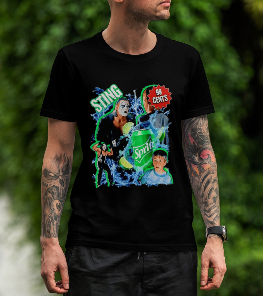 Sting WCW Sprite 99 Cents Lime Water Splash Wrestling T-Shirt