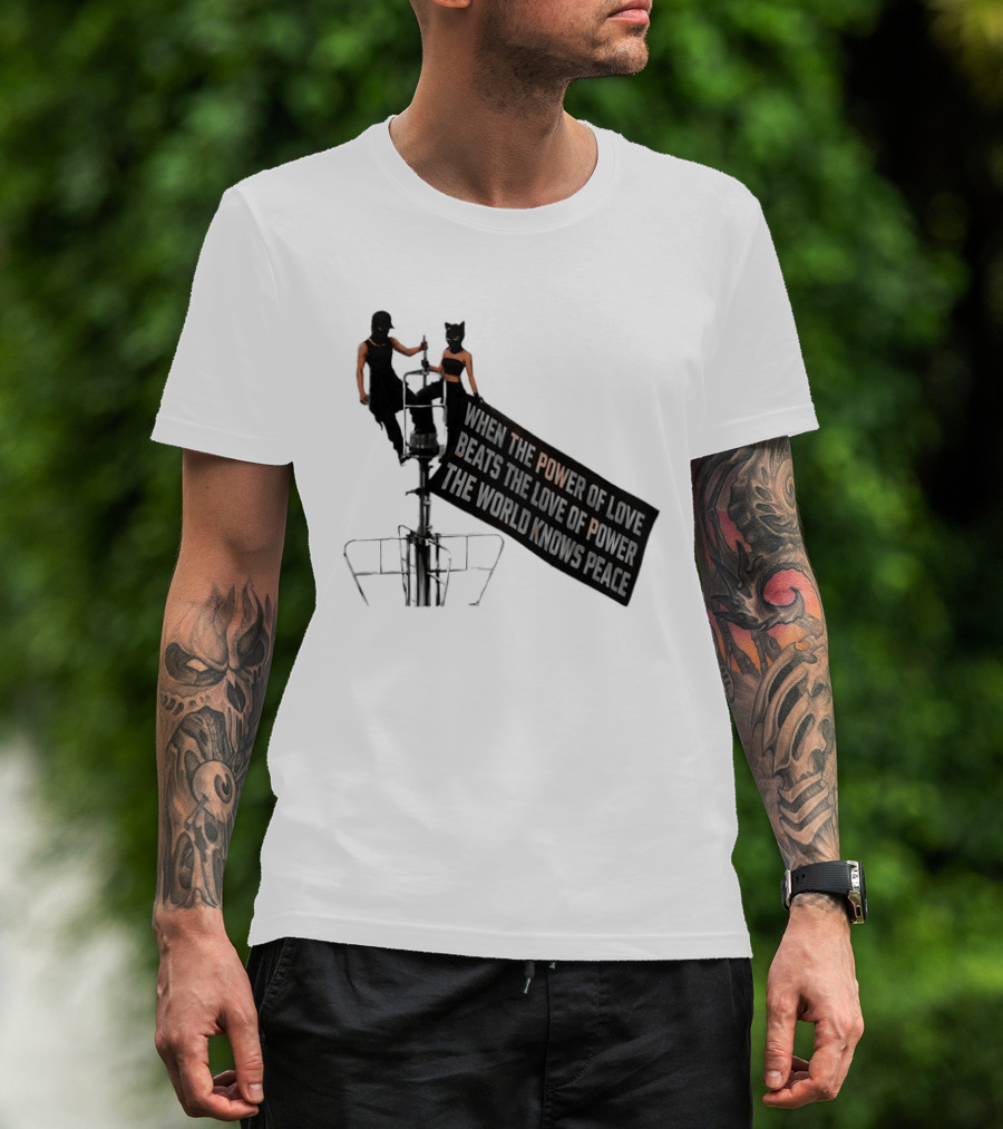 Angela Nikolau Ivan Beerkus Empire State Building Power Of Love Overpowering Love Of Power T-Shirt