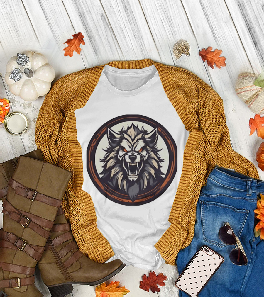 Angry Werewolf Head Fierce Wild Beast T-Shirt