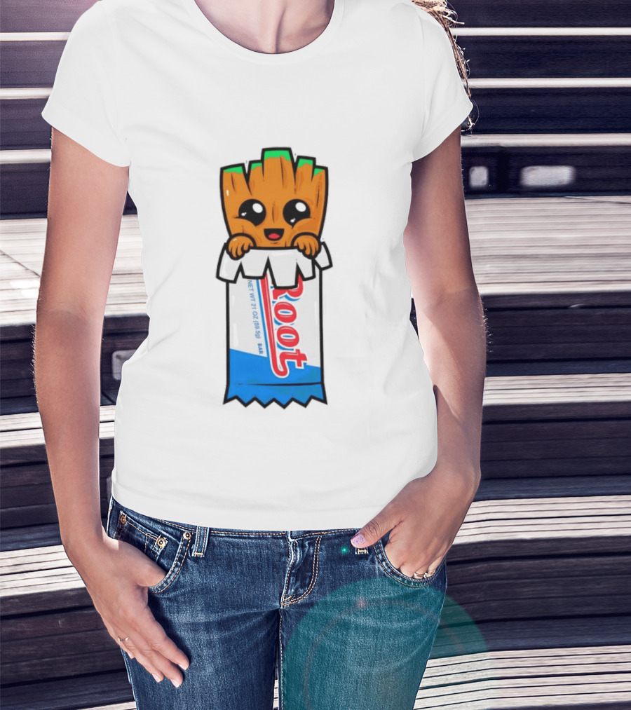 Baby Groot Guardians Of The Galaxy Root Candy Cartoon T-Shirt