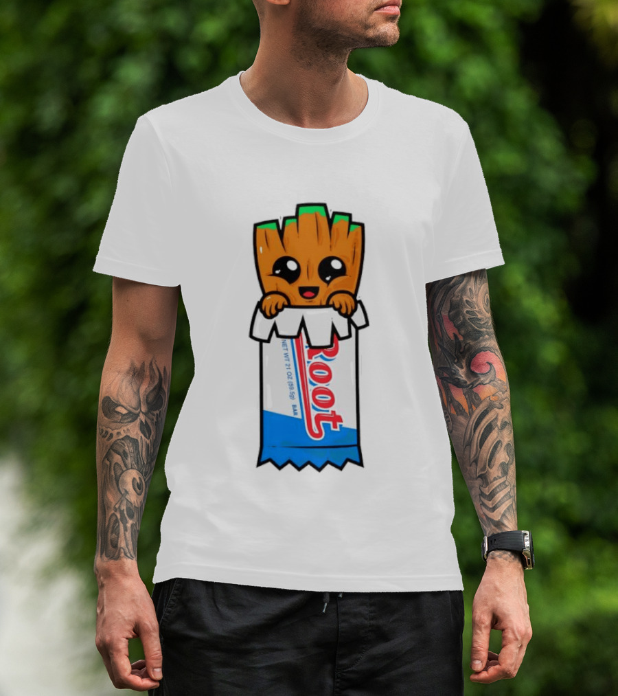 Baby Groot Guardians Of The Galaxy Root Candy Cartoon T-Shirt