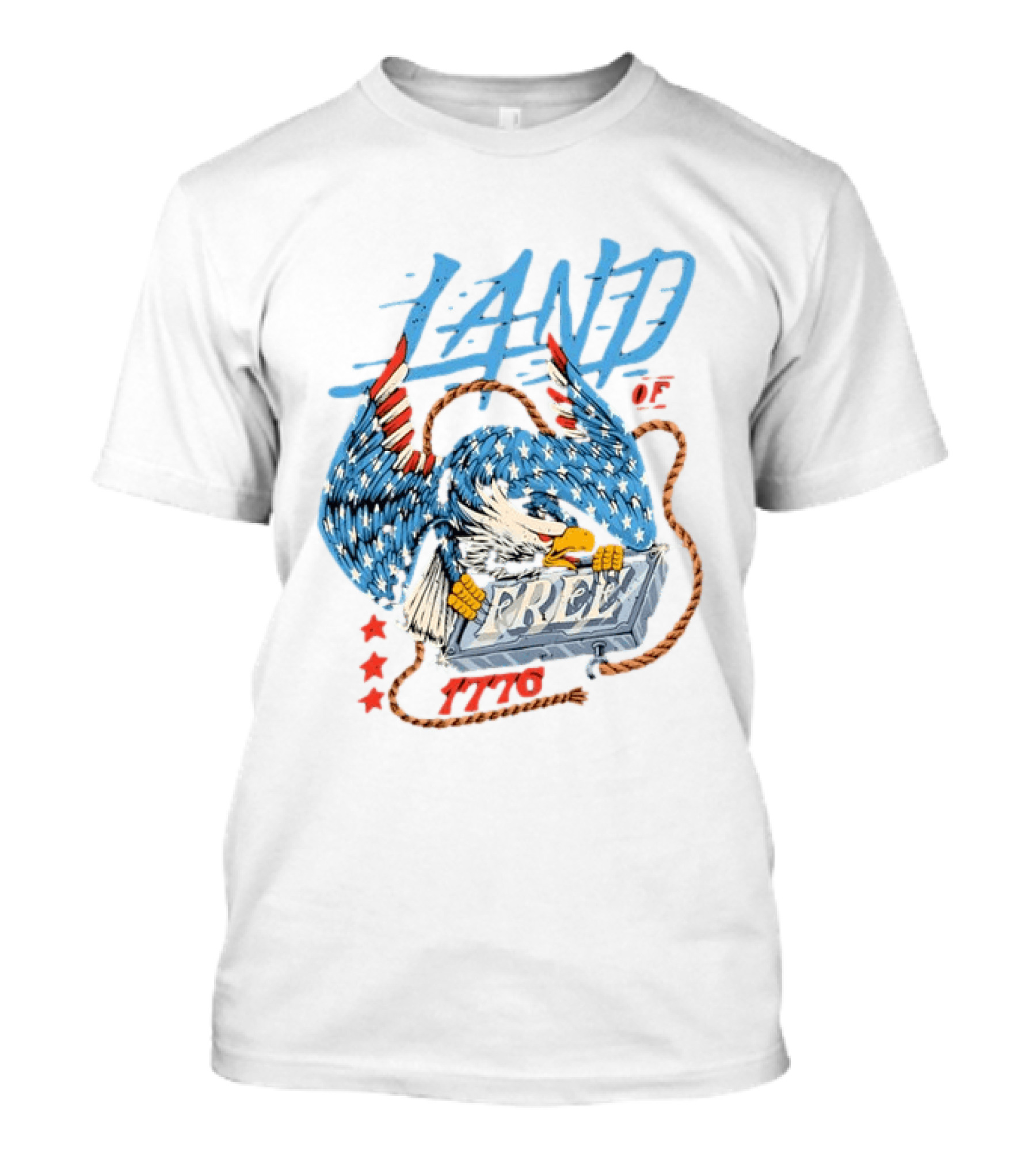 Land Of The Free 1776 Bald Eagle Patriotism T-Shirt