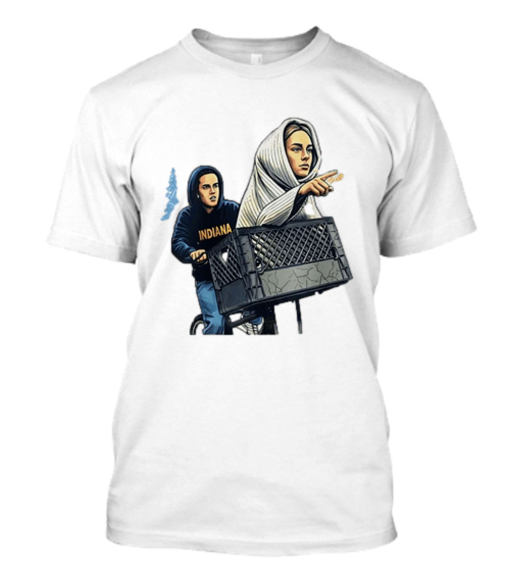 Caitlin Clark Sophie Cunningham E.T. Indiana Bike Basket T-Shirt