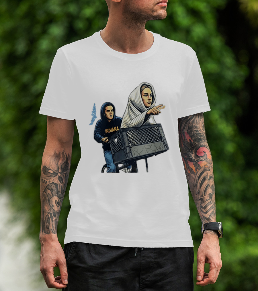 Caitlin Clark Sophie Cunningham E.T. Indiana Bike Basket T-Shirt