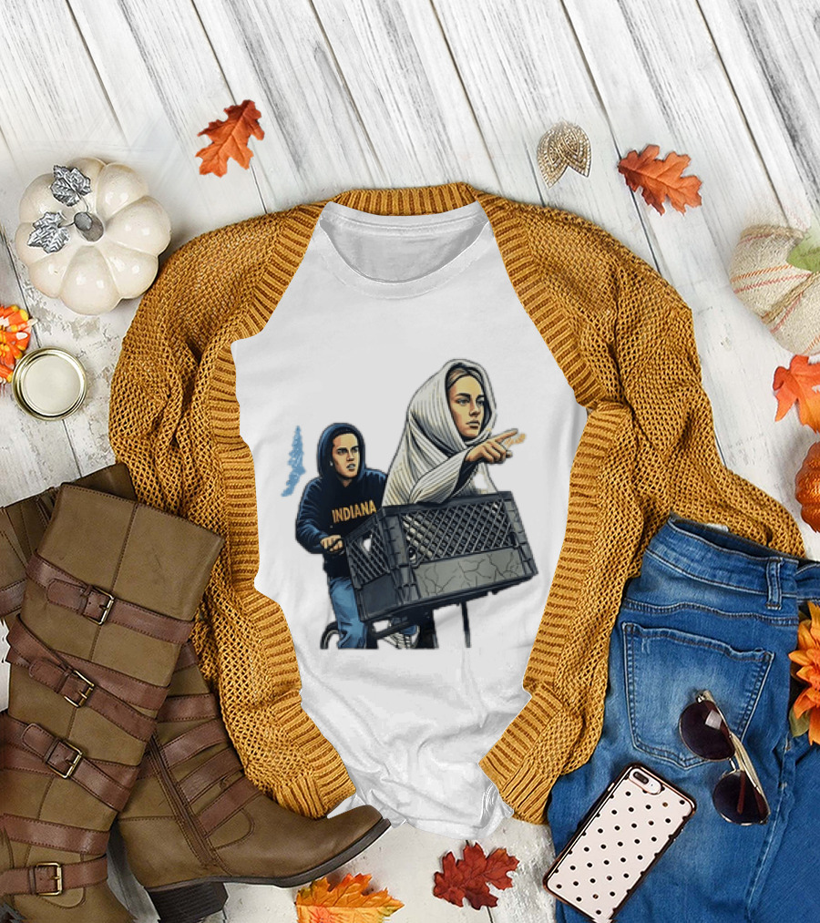 Caitlin Clark Sophie Cunningham E.T. Indiana Bike Basket T-Shirt