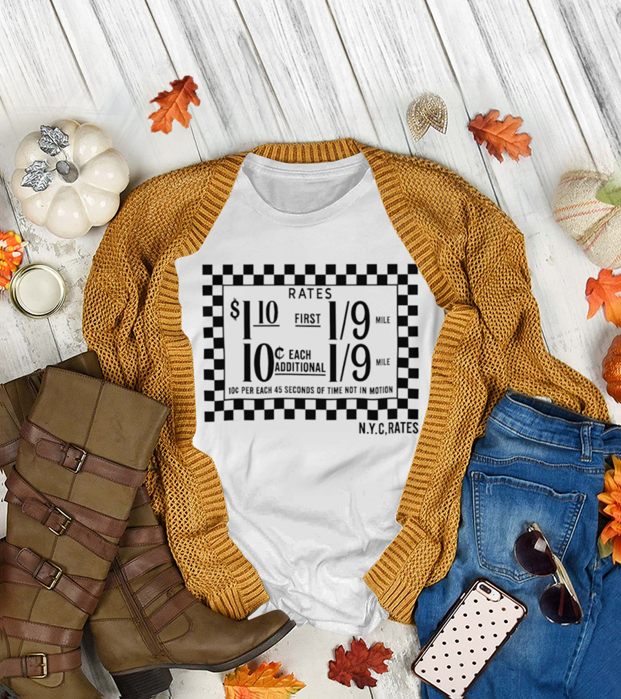 N.Y.C. Taxi Rates Checkerboard T-Shirt