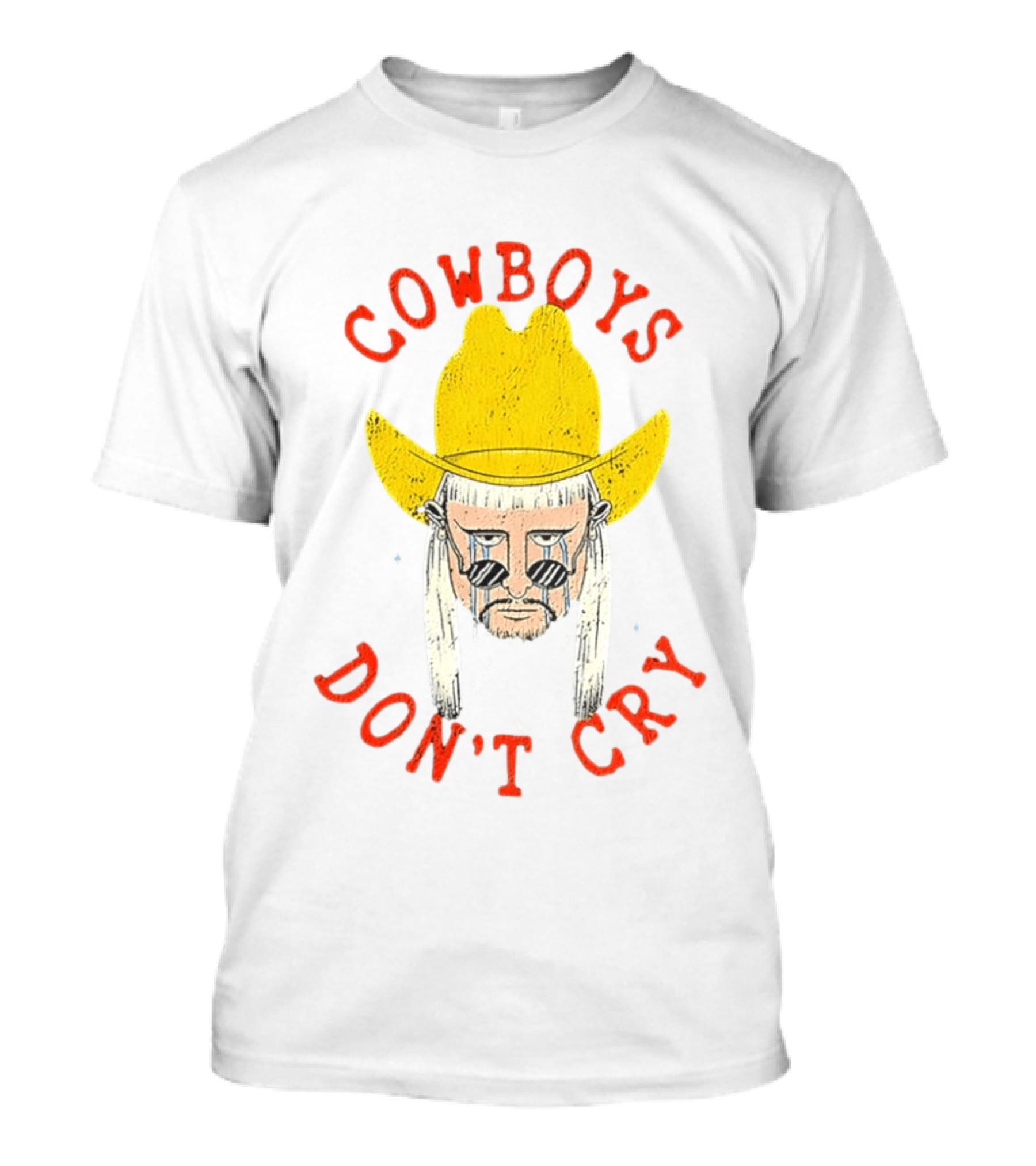 Cowboys Don't Cry Yellow Hat Sad Face T-Shirt