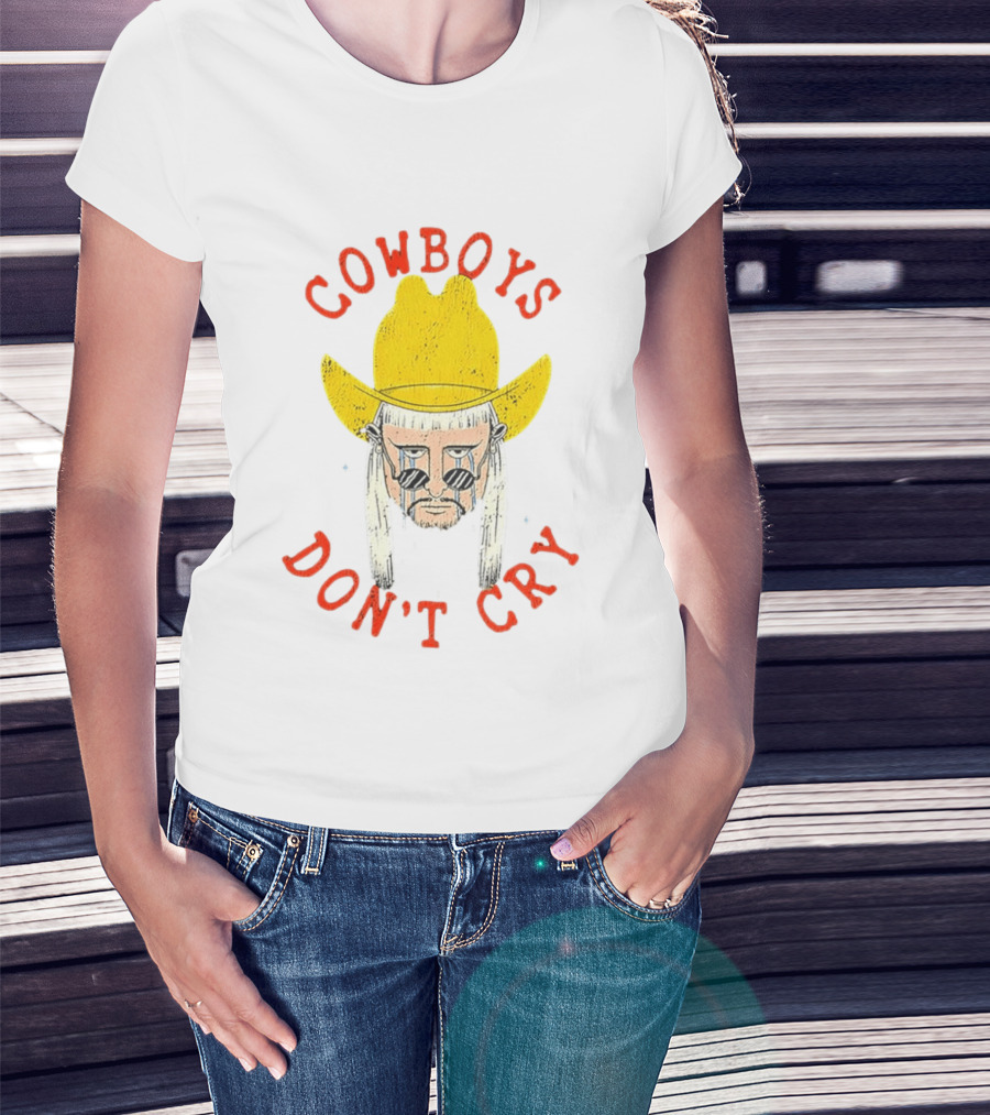 Cowboys Don't Cry Yellow Hat Sad Face T-Shirt