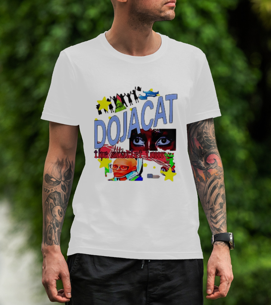 Doja Cat The Scarlet Tour Pop Art Stars And Eyes T-Shirt
