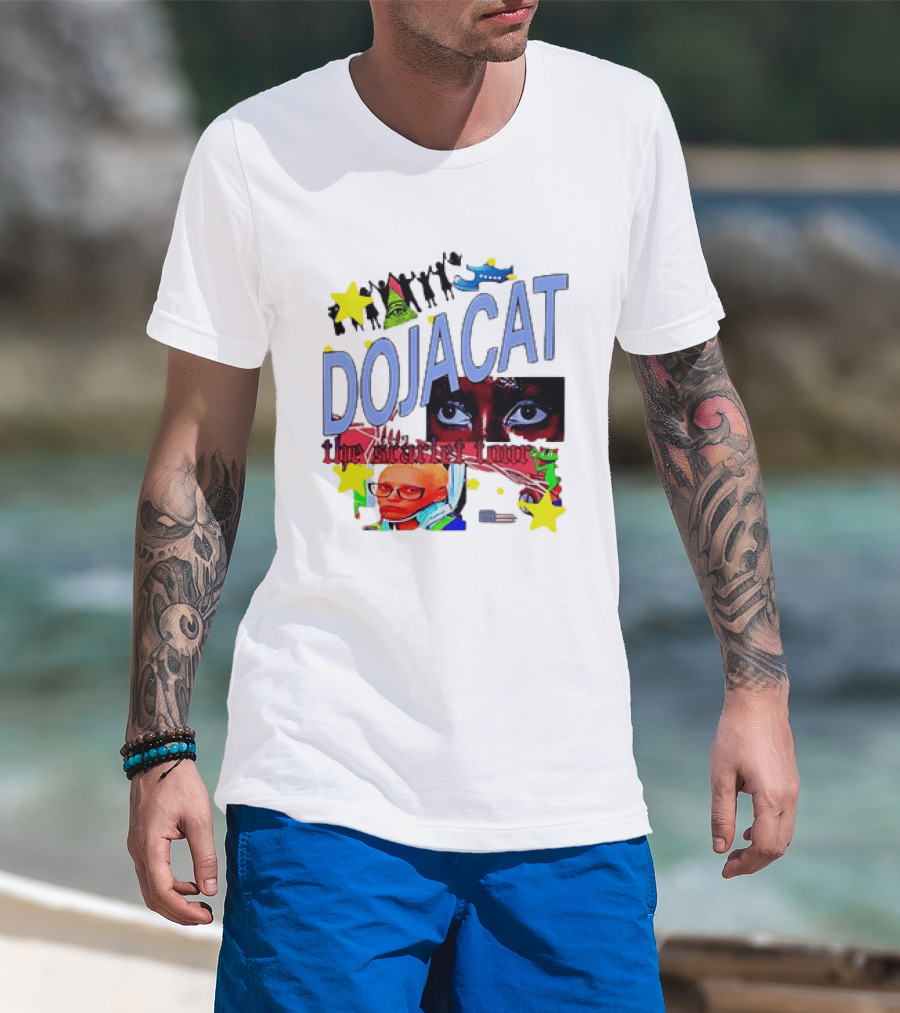 Doja Cat The Scarlet Tour Pop Art Stars And Eyes T-Shirt